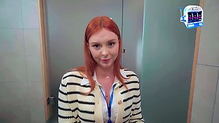 Fucked A Cute Colleague In All Holes For A Promotion. Sex In The Office Toilet