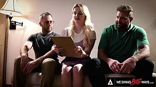 WE SWING BOTH WAYS - Cute Teen Eliza Eves Has A Wild Bisexual Threesome With Two Older Men