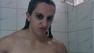 Spy Camera Watches Big Tit Amateur Milf In The Shower