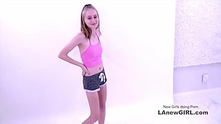 Super Cute Skinny Teenage Debuts in Porn at Call Castings