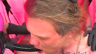 Lucky Bitch Boy Sub Gets His Mouth Fucked and Balls Beaten