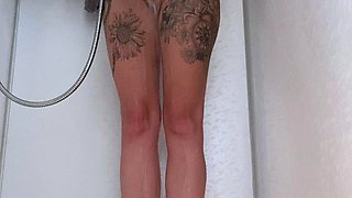 Busty curly brunette with big boobs fucks on couch