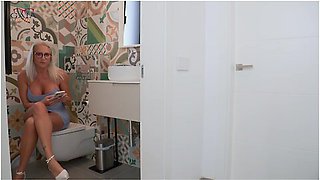 Gaia On Top - Busty Milf Teacher Fucks And Gets Pissed In Her Mouth By A Student 18+ In The Restaurant Bathroom