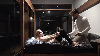 Steph's first time with Scarlet in doggie