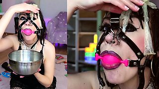 Kinky moist taco brunette anal toy play during masturbating