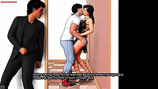 Couple's Love 08 - Cuckold Husband Watches His Hotwife Kissing Another Man in Front of Him - 3D Porn Game
