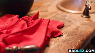 Ebony milf and yam-sized breasts mature COUGAR shag each other with fake penises