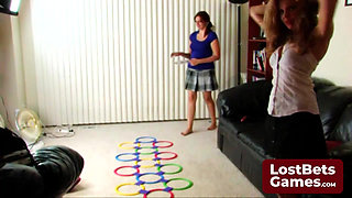 Two girls face intense challenges in a wild Stripscotch game
