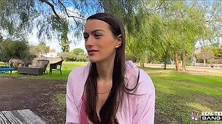 Public porn movie with a busty girl who has no fucking limits