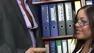 Stunning secretary babe anally banged