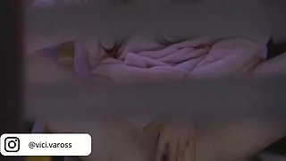 Hot, cute neighbor caught masturbating at the window