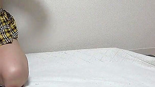 Girls Only Apartment in Japan, Mini Skirt, Student Uniform, Thong, Busty Student Spill Out Tits and Wedgie Panties Room Cleaning