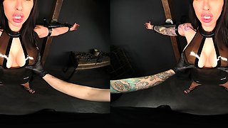 Brunette slut with perfect big boobs is alone