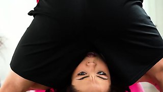Riding curvy cougars juicy pussy in ripped yoga pants