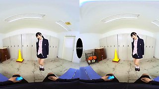 Charming asian temptress arousing VR video