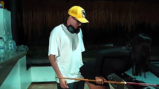 My nerdy stepson PipeBoy teaches me how to play pool and I