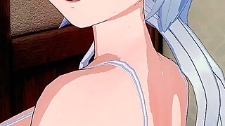 Two White Haired Beauties Touch and Pleasure Each Other - 3D Hentai