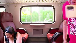 Hot Colombian MILF Rides Big Cock on Train - Public Outdoor Sex & Loud Moaning