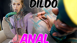 Tattooed Hippie's Anal Fucking with Big Toy and Get Fuck by Real Big Cock