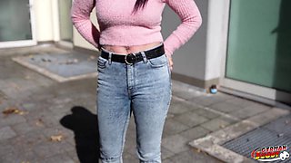 GERMAN SCOUT - Purple Hair German Tatted COUGAR Demon Akita with long gash Pick Up for Very first Time Audition Penetrate