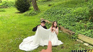 George Uhl fucked his wife in the forest wearing pantyhose and nylon