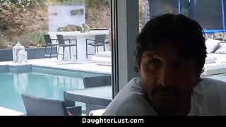 Stepdads swap teen babes on their vacation for a wild foursome orgy