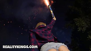 Reality kings - Abella Danger rails jmac's gigantic cock on the 4th of july, luving an outdoors messy screw
