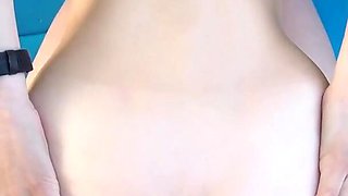 Amazing outdoor asshole fuck with some lube