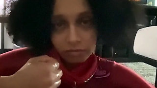 Leena Rayz - Slave with tiny and pretty hands strokes a shiny white cock