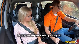 Watch Sexy Underwear MILF take a deep dicking in her pussy while driving - Real Driving School