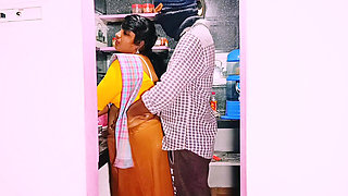 Desi Bhabi Kitchen Sex with Husband's Brother. Telugu Dirty Talks..