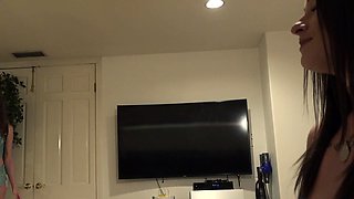 Bareback anal sex with flaming brunettes with big boobs