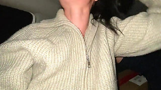 She Let Me Cum in Her Mouth, Sloppy Blowjob in Car on Public Parking, with Deepthoart