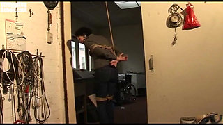 Steffi Dangling on Rope Tightly Ballgagged