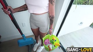Yumi Sin - Hot Asian Maid Cleans and Gets Fucked Hard