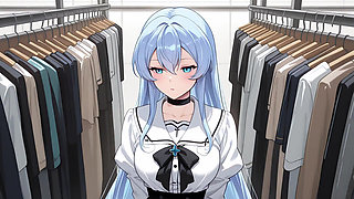 Esdeath Came to Buy New Sexy Lingerie and Have Some Fun with a Pink Dildo. Esdeath Hentai Cosplay