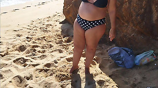 We Were Almost Caught on the Beach for the Second Time While I Masturbate Her