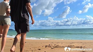 Enjoying the beach in the nude with hubby