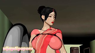 Desi Bhabhi Left Alone at Home - Hot 3D Animation Sex with Dirty Talk