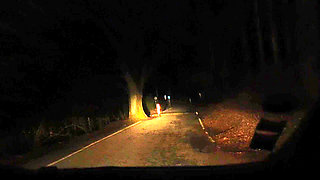 At Night on the Bus in the Parking