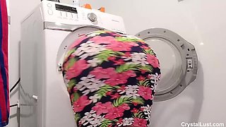 Crystal Lust - Fucking Stuck Stepmom in The Washing Machine