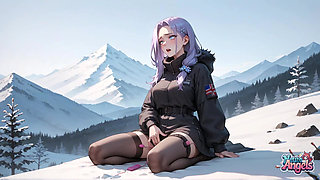 Snow Queen's Milk Spray Orgasm in Alpine Peaks