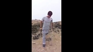 Hunk with a Big Bulge Outdoors