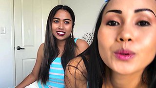 Thai lesbian MILF GFs big ass strapon