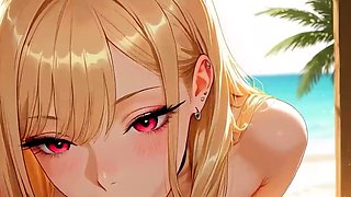 Marin Kitagawa hot sex and messy facial on a private beach