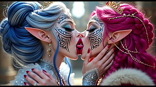 Beautiful Elves Princess Kissing, Ai Animation