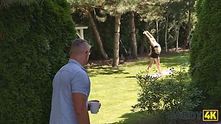 Daddy4k. skinny girl was so lovely so she flashed her boyfriend's dad what the real deepthroat is