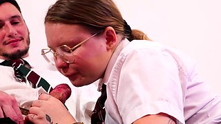 Schoolgirl Gets FUCKED and Swallows Cum