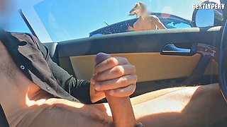 Fit Blonde and Italian Babe Flash Big Tits in Parking Lot