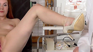 Super Cute Redhead Kaira Love Gets Her Cervix Examined with Speculum